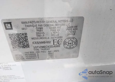 2018 GMC Sierra 1500 Sle из США, поврежденный, VIN 1GTV2MECXJZ145800